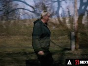 Oiled Up Cougar Begs For Cock Like It's Her Last 1/16