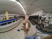 VR BANGERS Petite Teen Kiara Cole Gets Caught Naked In Public Laundry VR Porn 3/16