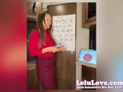 Female domination cum schedule with upskirt panty & pussy peeks, specific JOI about tease & denial vs stroke days - Lelu Love 3/16