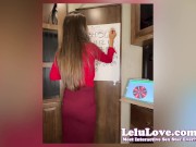 Female domination cum schedule with upskirt panty & pussy peeks, specific JOI about tease & denial vs stroke days - Lelu Love 4/16