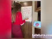 Female domination cum schedule with upskirt panty & pussy peeks, specific JOI about tease & denial vs stroke days - Lelu Love 7/16