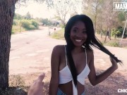 MAMACITAZ - Exhibitionist Girl Boni Brown Takes White Cock In Her Ebony Pussy 2/16