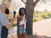 MAMACITAZ - Exhibitionist Girl Boni Brown Takes White Cock In Her Ebony Pussy 4/16