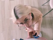 A realtor with glasses showed the apartment but could not refuse a big dick and sperm on her face in 15/16