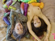 Extreme Anal Huge Dildo Hard Fuck - Big Booty Stretching, Prolapse, Gape, Double Penetration, AtmEXTREME ANAL big toy lesbian 6/16