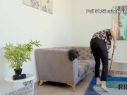 RIM4K. Stud has to postpone cleaning because of sex with two roomies 5/16