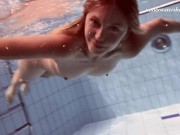 Russian teen nude in the pool Brizgina 9/16