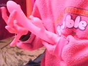 Amateur skinny girl masturbs after school pink bunny vibrator in white socks shaking orgasm kawaii 16/16