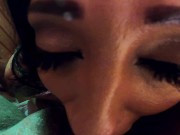 Stout paaskonijntje met dikke tieten zuigt dikke Zwarte lul en slikt zaad! 12/16