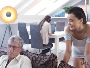 DADDY4K. Lovely girl satisfies needs using old cock of boyfriends dad 3/16