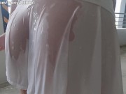 Teaser - Washing Car in Risky White Transparent Clothing - Moriya Exhibit 15/16