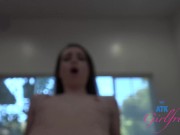 Sexy amateur Brooke Johnson POV fucking gets creamy orgasm on Asian cock 16/16