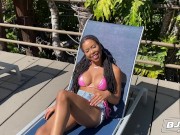 BJRAW Beautiful big titty Kira Noir takes this big white cock deep down her throat 1/16