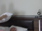 With a pillow under her ass she wants to bring him close to suff ocation 1/16