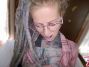 Hot Nerdy Tattoo Teen In Glasses Anal Fuck POV - Gape, Deepthroat, Cumshot 4/16
