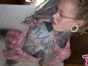 Hot Nerdy Tattoo Teen In Glasses Anal Fuck POV - Gape, Deepthroat, Cumshot 7/16