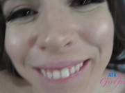 Beautiful and sexy amateur babe Brooke Johnson rides cock reverse cowgirl in POV then gets her pussy fucked to orgasm 16/16