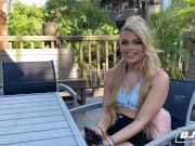 BJRAW Blonde spinner Destiny Cruz shows off her oral skills with this big cock 1/16