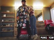 PURGATORYX Slutty blonde hair stylist Chloe Creamy fucks her customer in the shop 5/16