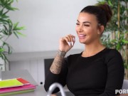 Office Girl in Stockings and High Heels Susy Gala Masturbates Until Boss Came to Pound Her Pink Twat 2/16