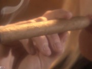 After Smoking a Huge Cigar Blonde Goddess Kylee Reese Blow Off Some Steam with Bartenders Dick 2/16
