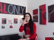 ANAL ONLY Skinny dark haired tattooed hottie Lydia Black shows off her rosebud after a hard anal pounding 4/16