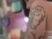 Hot Petite Alternative Tattooed Girl Strips Down For Hardcore Sucking and Fucking 1/16