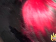 PublicSexDate - Sexy Redhead Alt girl Fucked by TWO Dicks behind a Public building 14/16