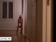 Threesome with two hot brunettes in lingerie 1/16