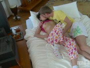 curvy asian teen with huge boobs gets seduced and fucked by her boyfriend in bed 8/16