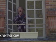 Outdoor threesome with busty brunette Alyson Ray 8/16