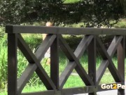 Sexy Redhead Hot Babe Relieves Her Piss Outdoor 2/16