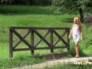Sexy Redhead Hot Babe Relieves Her Piss Outdoor 4/16