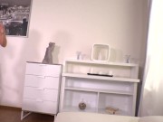 Dedicated Czech Secretary Daphne Klyde Jerked Off Boss's Sperm with Her Sexy Feet in Stockings 6/16