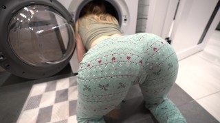 Step bro fucked step sister while she is inside of washing machine ...