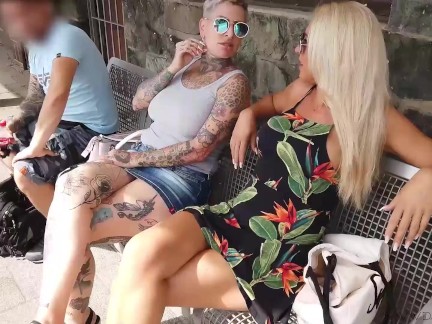 FFM threesome! 2 blonde German milf sluts fuck with a young cock | DAYNIA