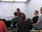 Misty Stone gets facialized by 10 big cocked man 2/16