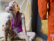 Alternative worker pegging by tattooed dominatrix - , Hot Female Domination, Anal Fuck, Dripping Dick 3/16