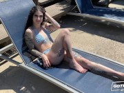 GOTFILLED Skinny tattooed chick Lydia Black gets picked up at the pool then fucked by a big dick 1/16