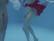 Big tits and small tits Russian pornstars in the pool 6/16