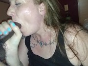 Mature Milf Licks Ass Gets Throat Fucked And Ass Fucked Then Gets A Massive Cum Facial From A BBC 1/16