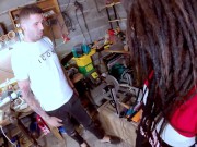 Rasta girl with tattooed body deeply fuck by a machine 1/16