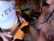 Rasta girl with tattooed body deeply fuck by a machine 2/16
