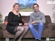 AMATEUR EURO - Horny BBW Gets Dicked Down On Camera For The First Time 2/16