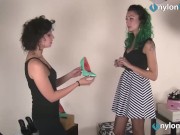 Lesbian brunette worhsips client feet 2/16