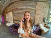 Skinny blonde hairdresser fucks one of her clients in virtual reality 4/16