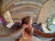 Skinny blonde hairdresser fucks one of her clients in virtual reality 5/16