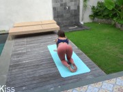 A guy with a huge dick fucked his stepsister after yoga while parents are not at home 2/16