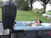 passionate outdoor sex in hot tub on naughty weekend away 16/16