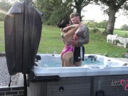 passionate outdoor sex in hot tub on naughty weekend away 2/16